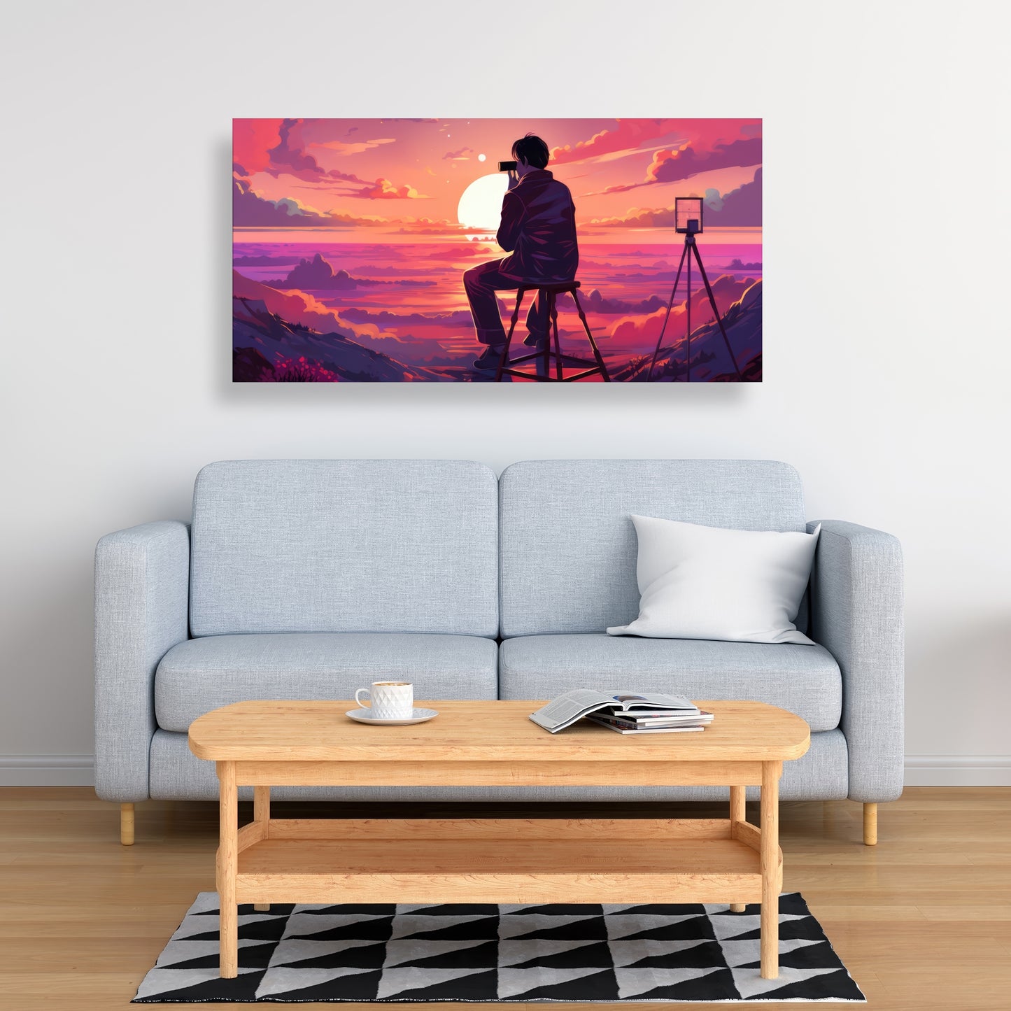 The Observer - Pink Canvas Art for Home Decor | Stylish Accent