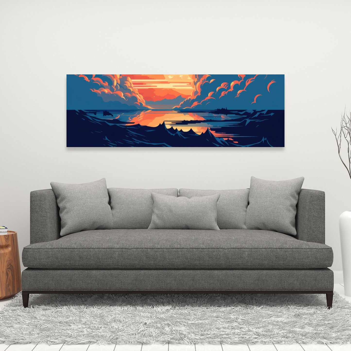 Orange and Blue - Yellow Canvas for Home Decor | Vibrant Art