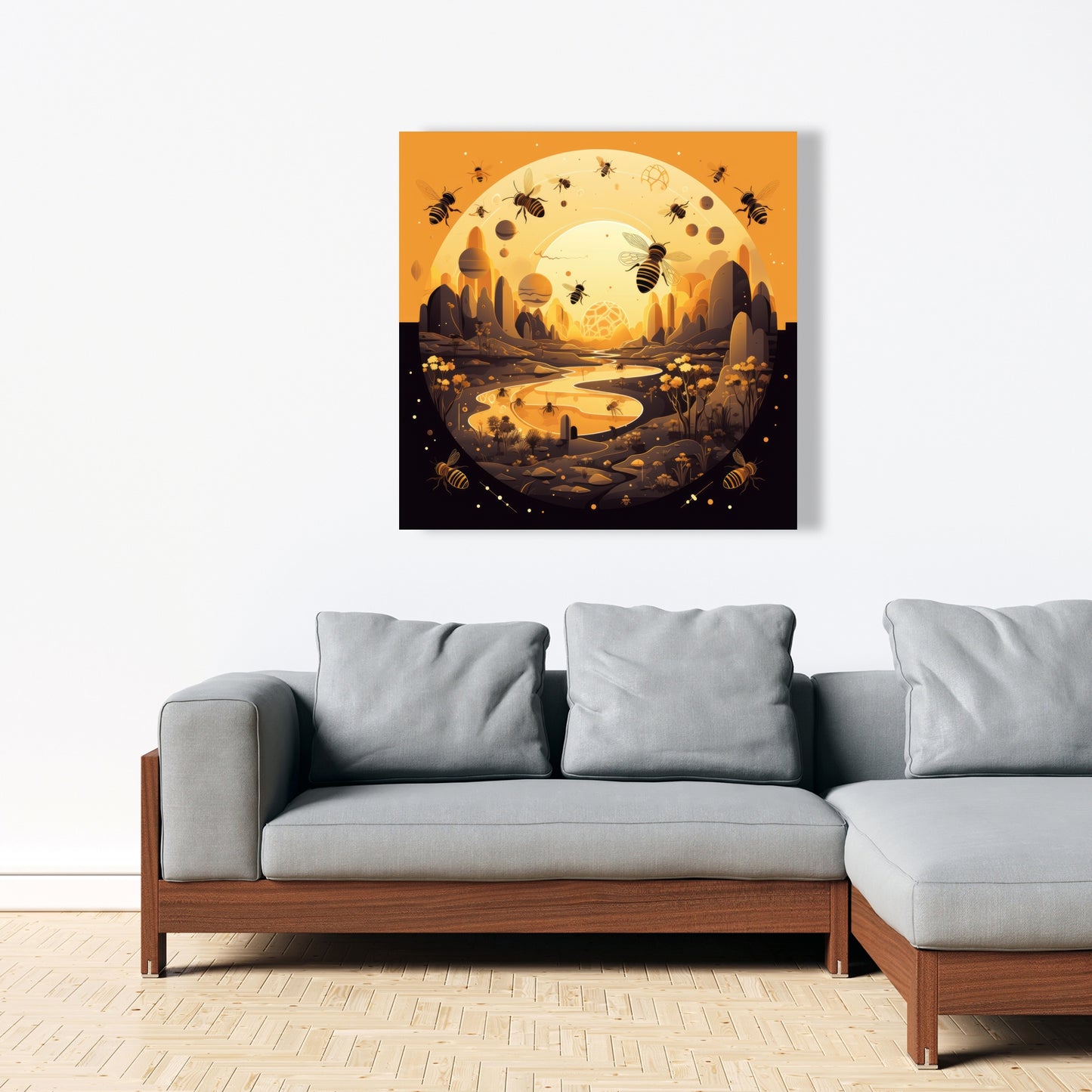 Hive planet - 32"x32" Canvas