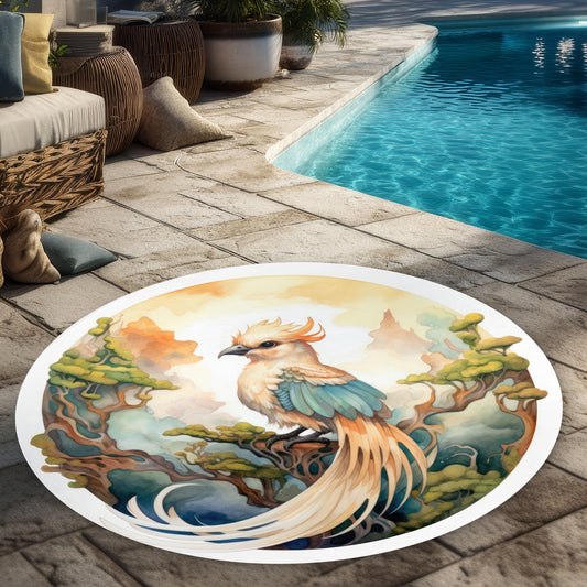 Tapis d'extérieur rond blanc New Species de 1,5 m | Décoration d'intérieur