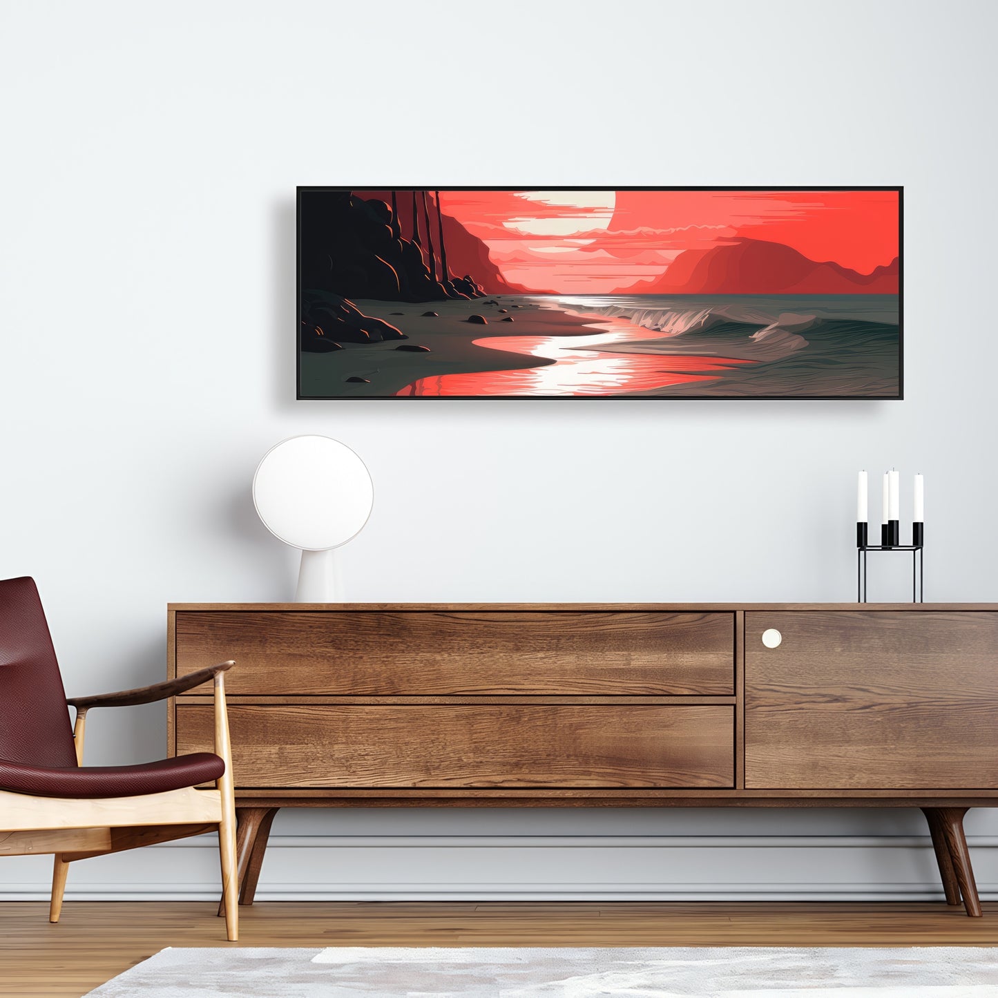 Blood sun - Framed Canvas - Print on demand