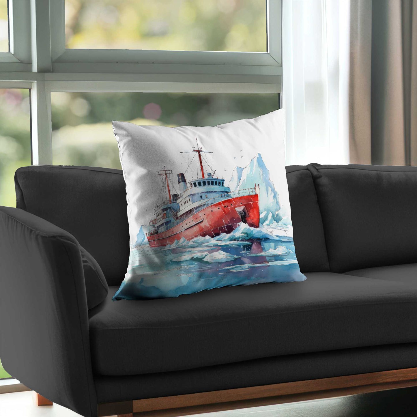 Coussin décoratif en sergé de polyester « Briser la glace » - Accessoire de décoration intérieure