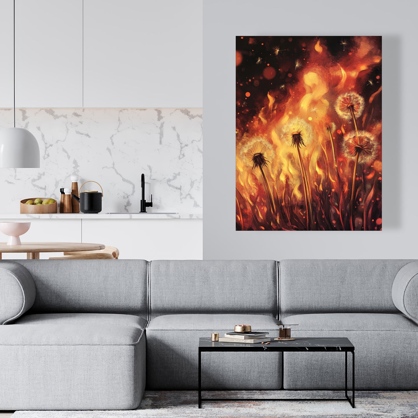 Dandy Fire - Yellow Canvas Art for Home Decor | Brighten Up