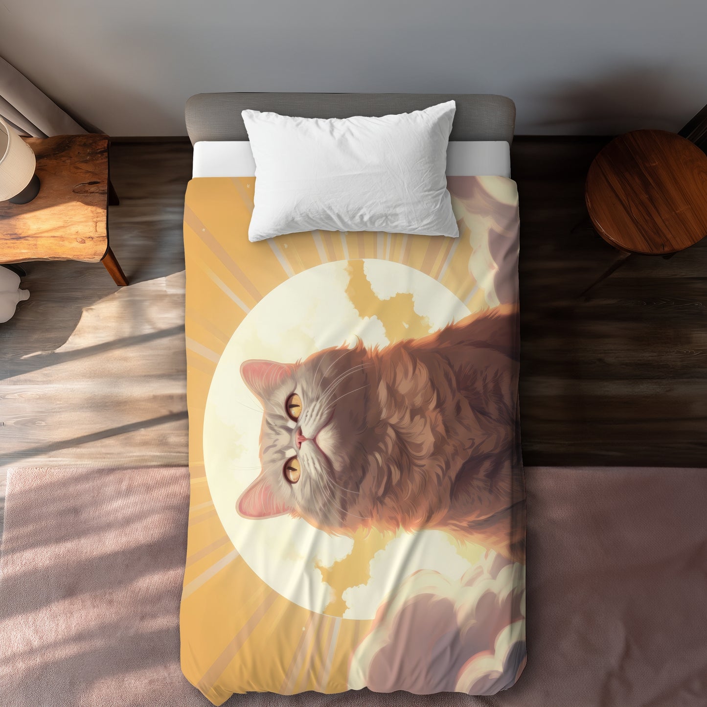 Intangible Purr White Duvet Cover | Elegant Home Decor