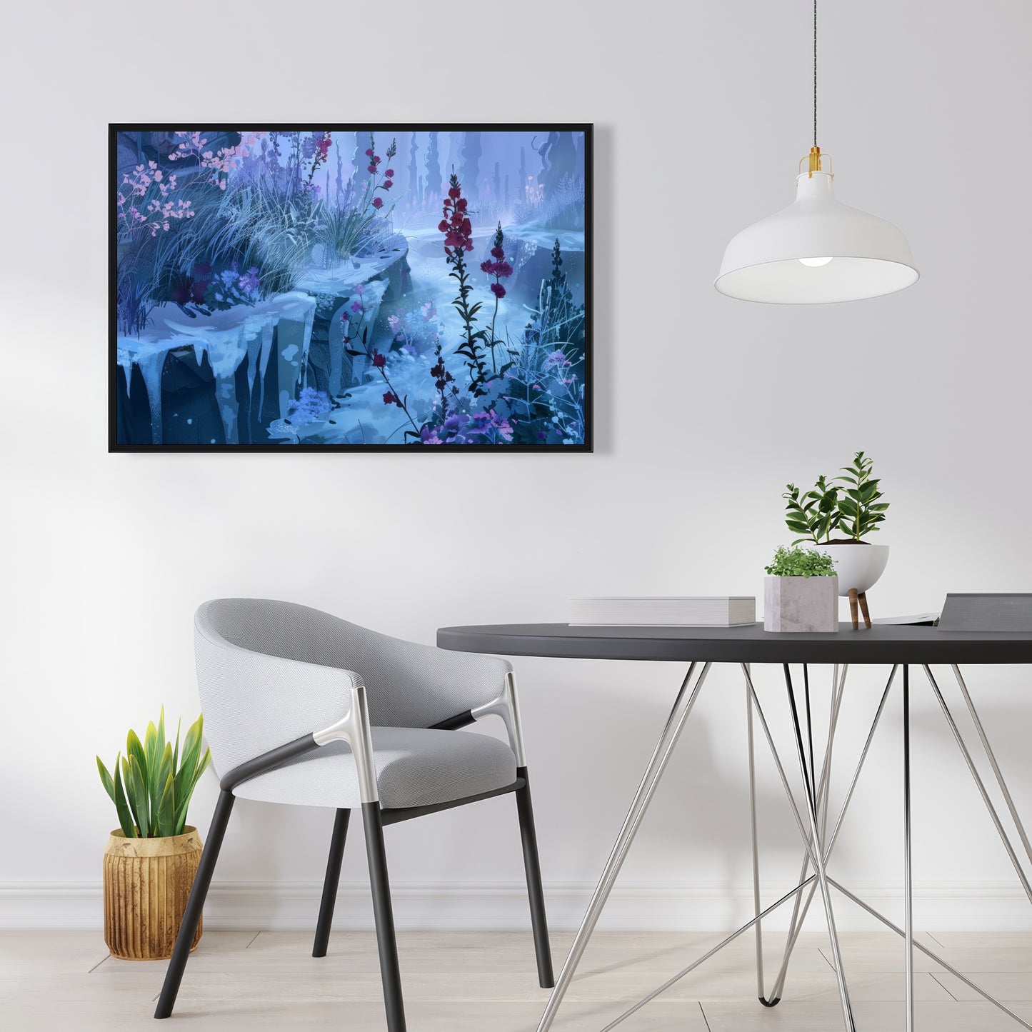 Valley of ice - 36"x36" Framed canvas