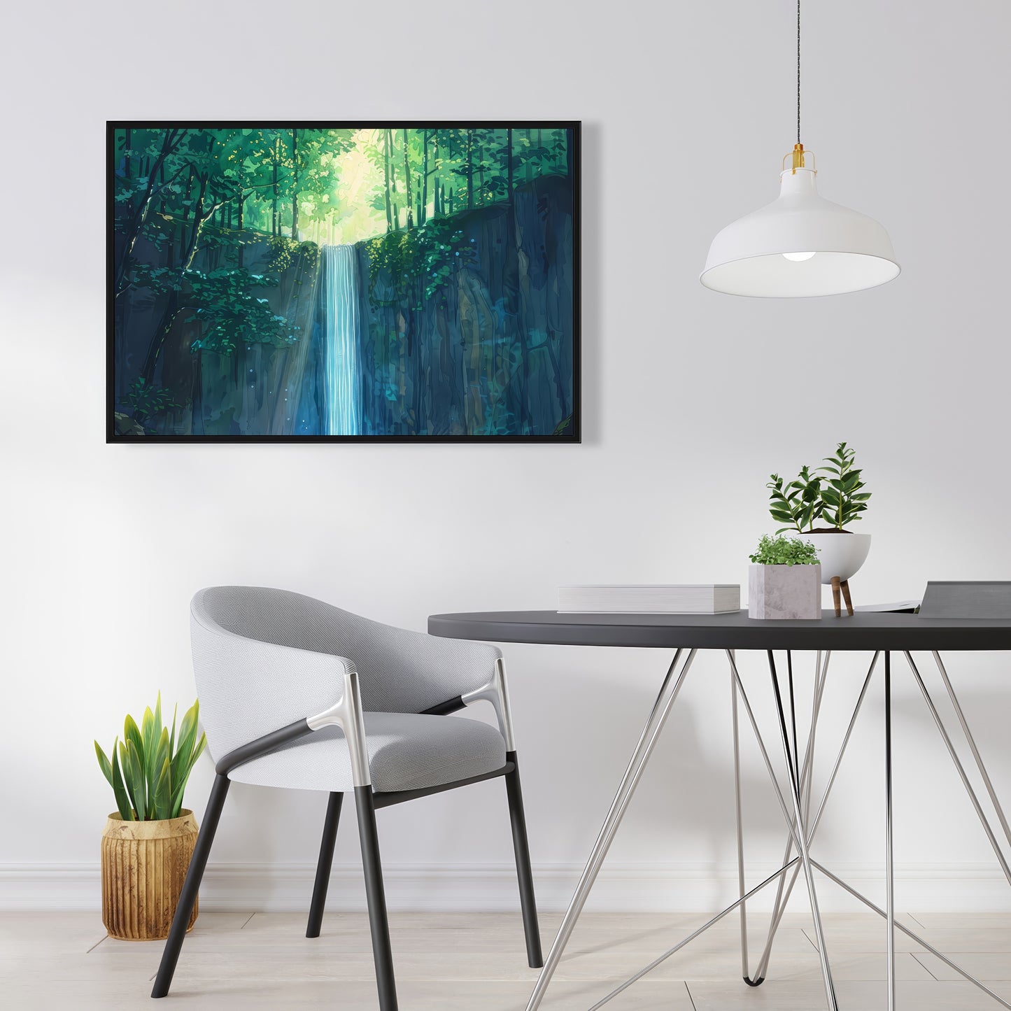 Waterfall - 36"x36" Framed canvas