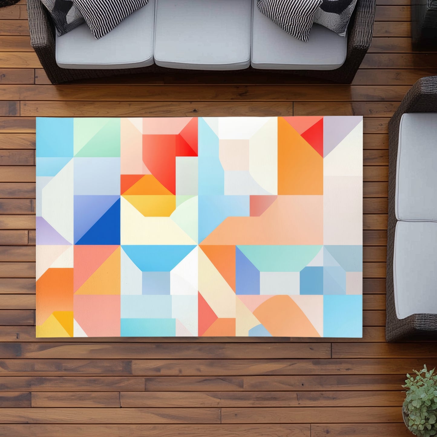 Geometric Cadence Red Outdoor Area Rug | Home Decor Essential