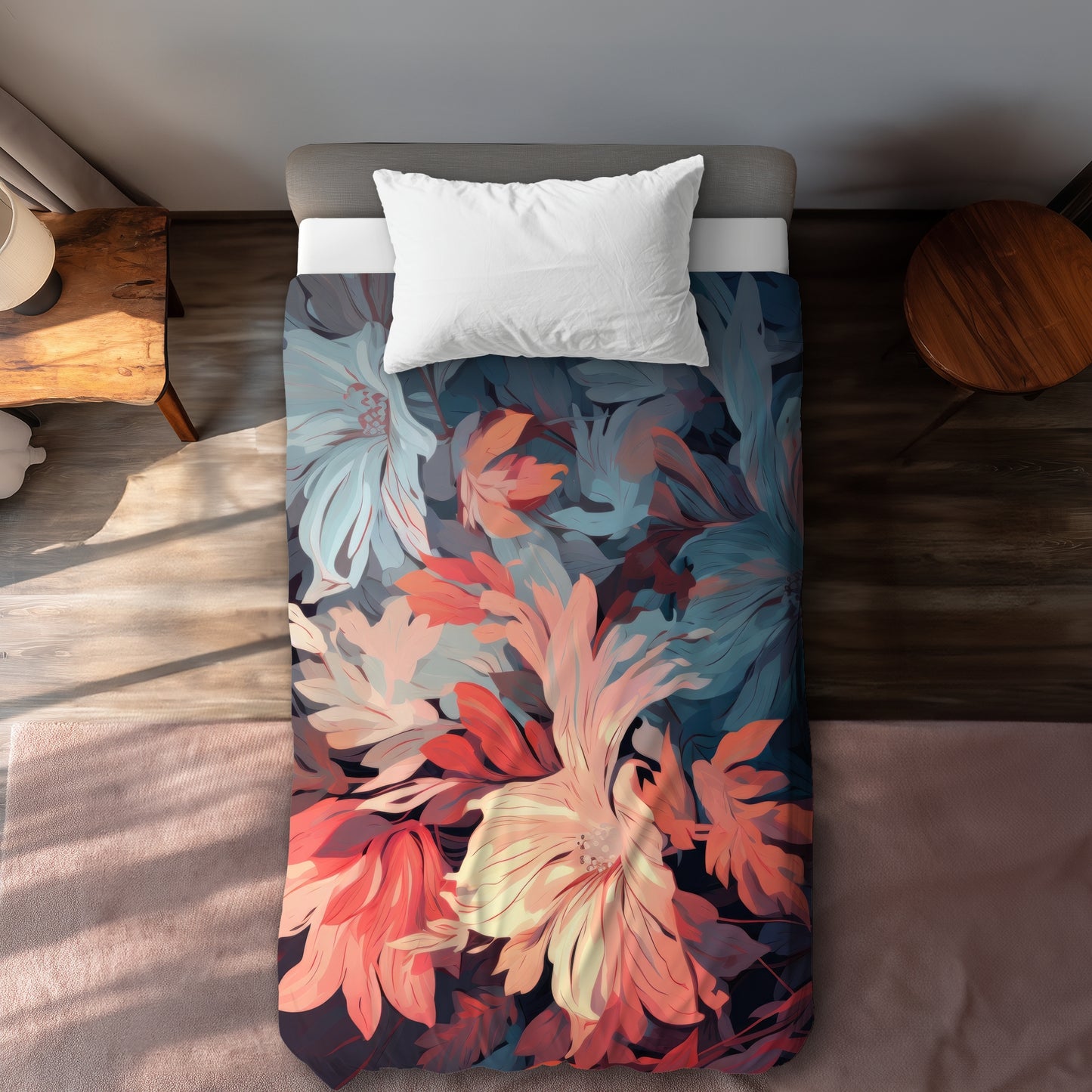 Silent charm Turquoise Duvet Cover - Elegant Home Decor