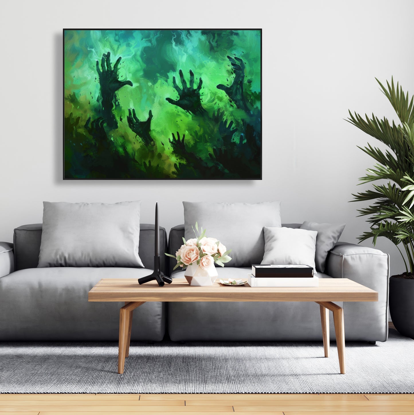 Hands of despair - 36"x36" Framed canvas