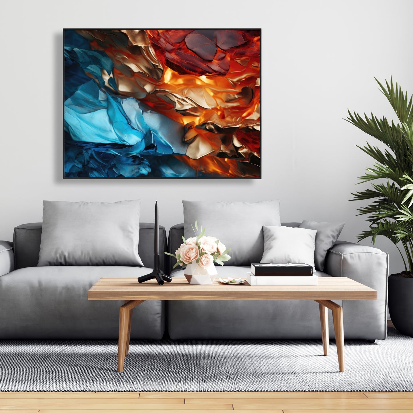 Mineral contrast - 36"x36" Framed canvas
