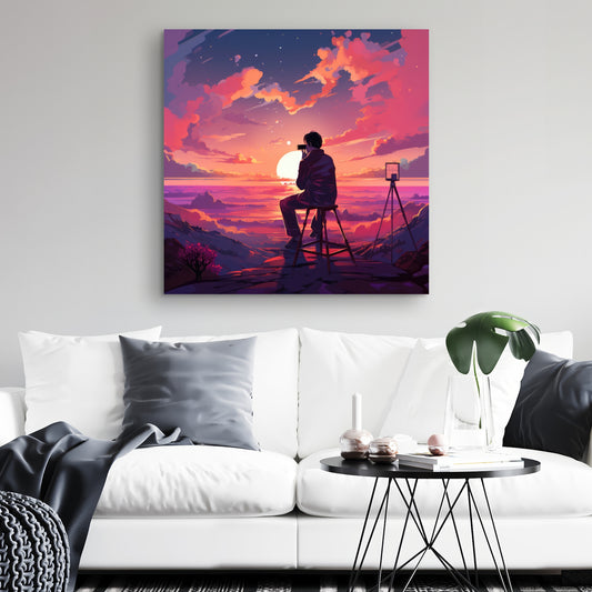 The Observer - Pink Canvas Art for Home Decor | Stylish Accent