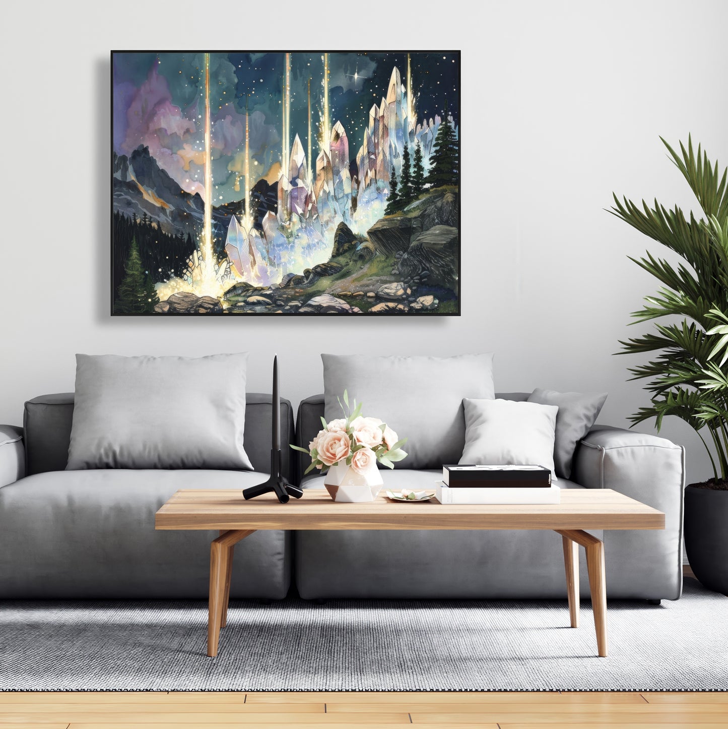 Magical beams - 36"x36" Framed canvas