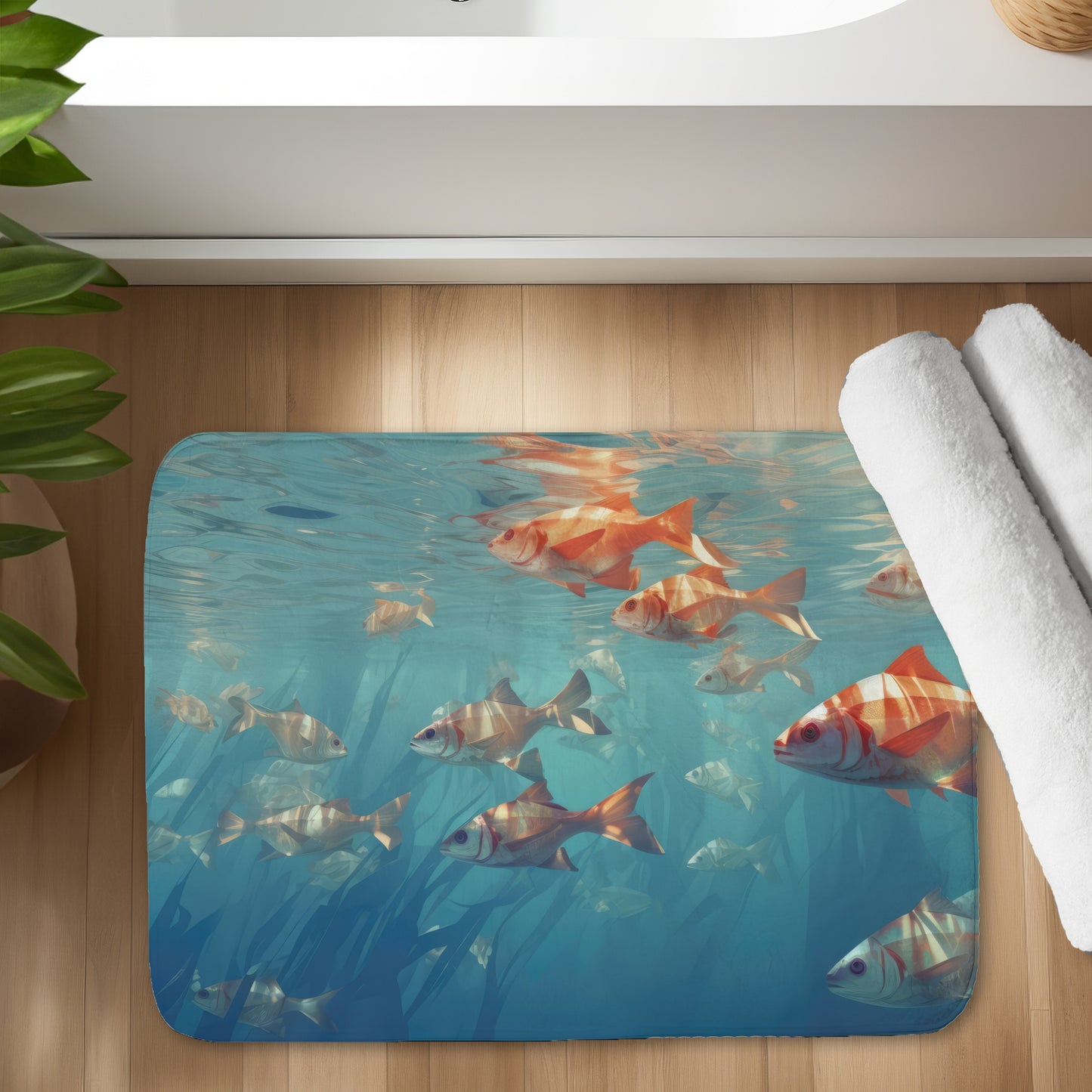 Surface tension Turquoise Bath Mat | Stylish Home Decor