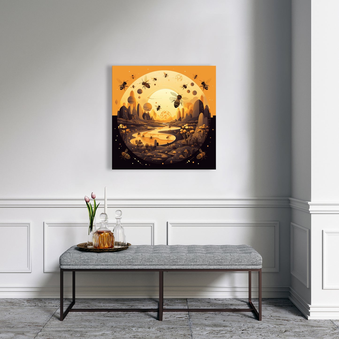 Hive planet - 32"x32" Canvas