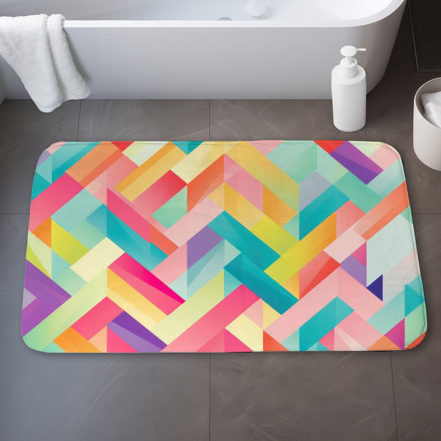 Stripe Harmony Pink Bath Mat | Stylish Home Decor Essential