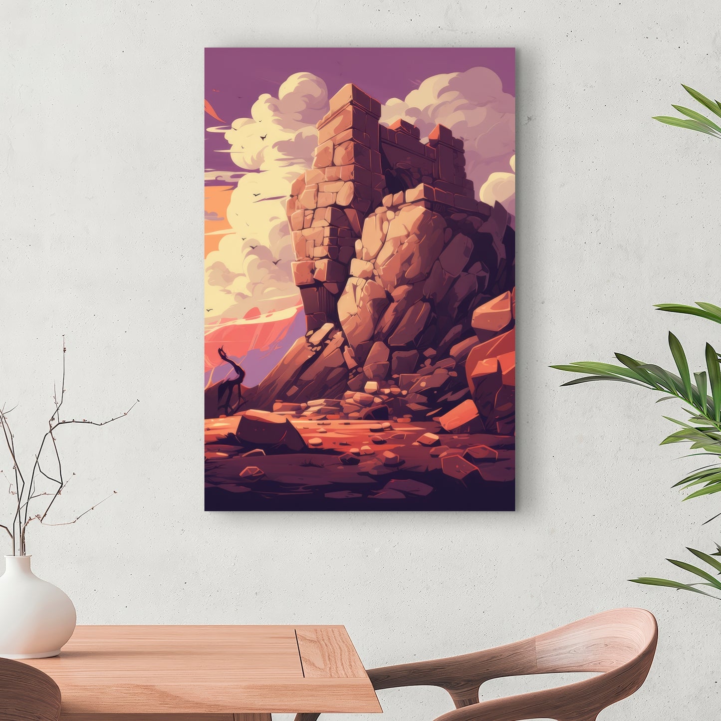 Standing Above - Coral Canvas Art for Elegant Home Decor