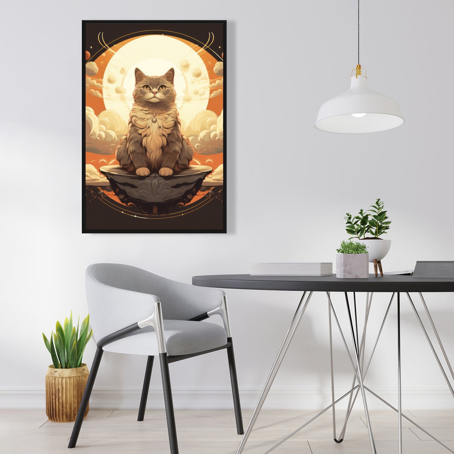 The overlord - Gray Framed Canvas for Elegant Home Decor