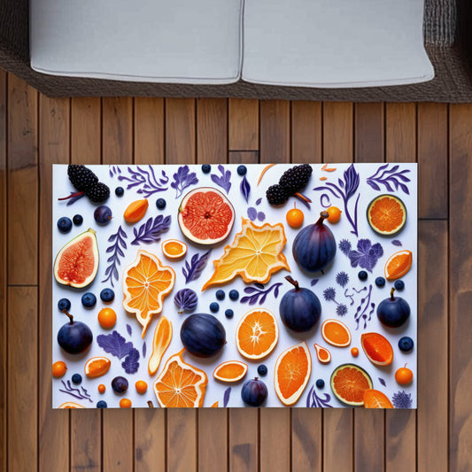 Fruity Skins Blue Outdoor Area Rug for Home Decor | Stylish Rugs