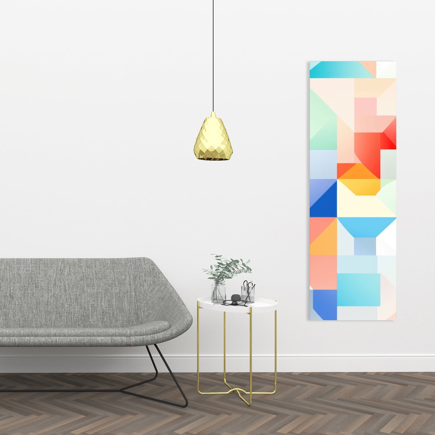 Geometric Cadence - Orange Canvas Art for Home Decor