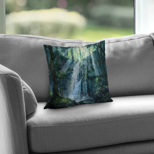 Sleeping Fall Green Poly Twill Throw Pillow - Home Decor Insert