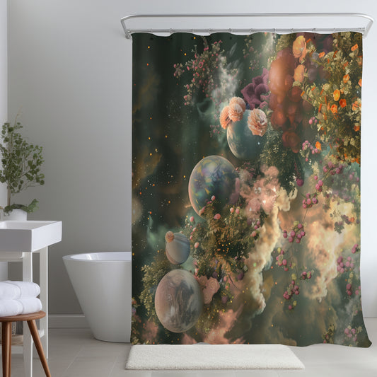 Bloom space Beige Shower Curtain for Elegant Home Decor