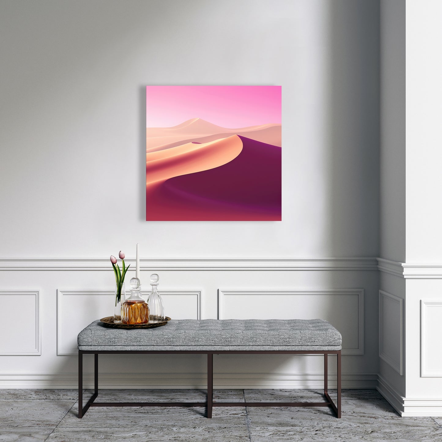 Calm Dunes - White Canvas Art for Elegant Home Decor