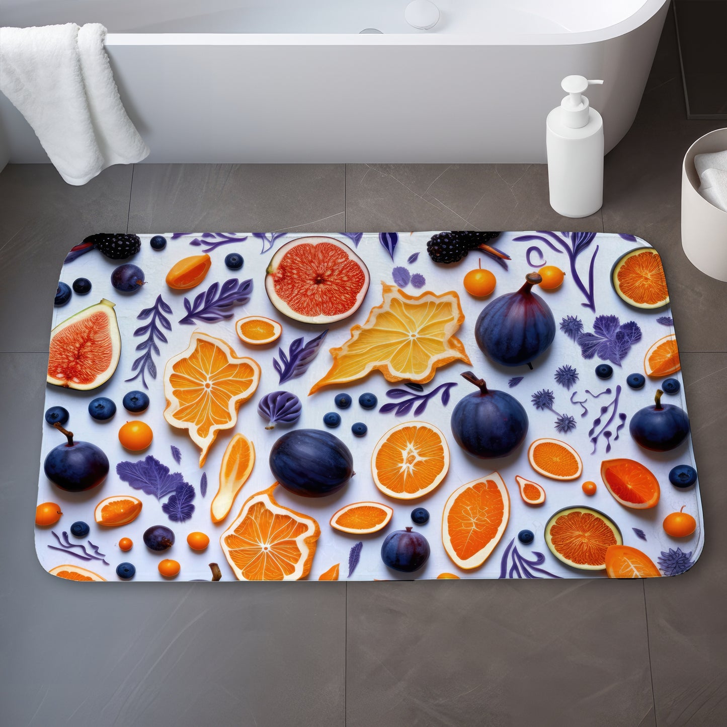 Fruity Skins Orange Bath Mat | Stylish Home Decor Accessory