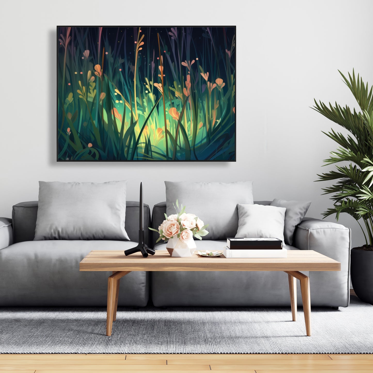 Between twigs - Framed Canvas - Print on demand