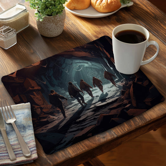 The Catacombs - Beige Braided Polyester Placemat for Home Decor