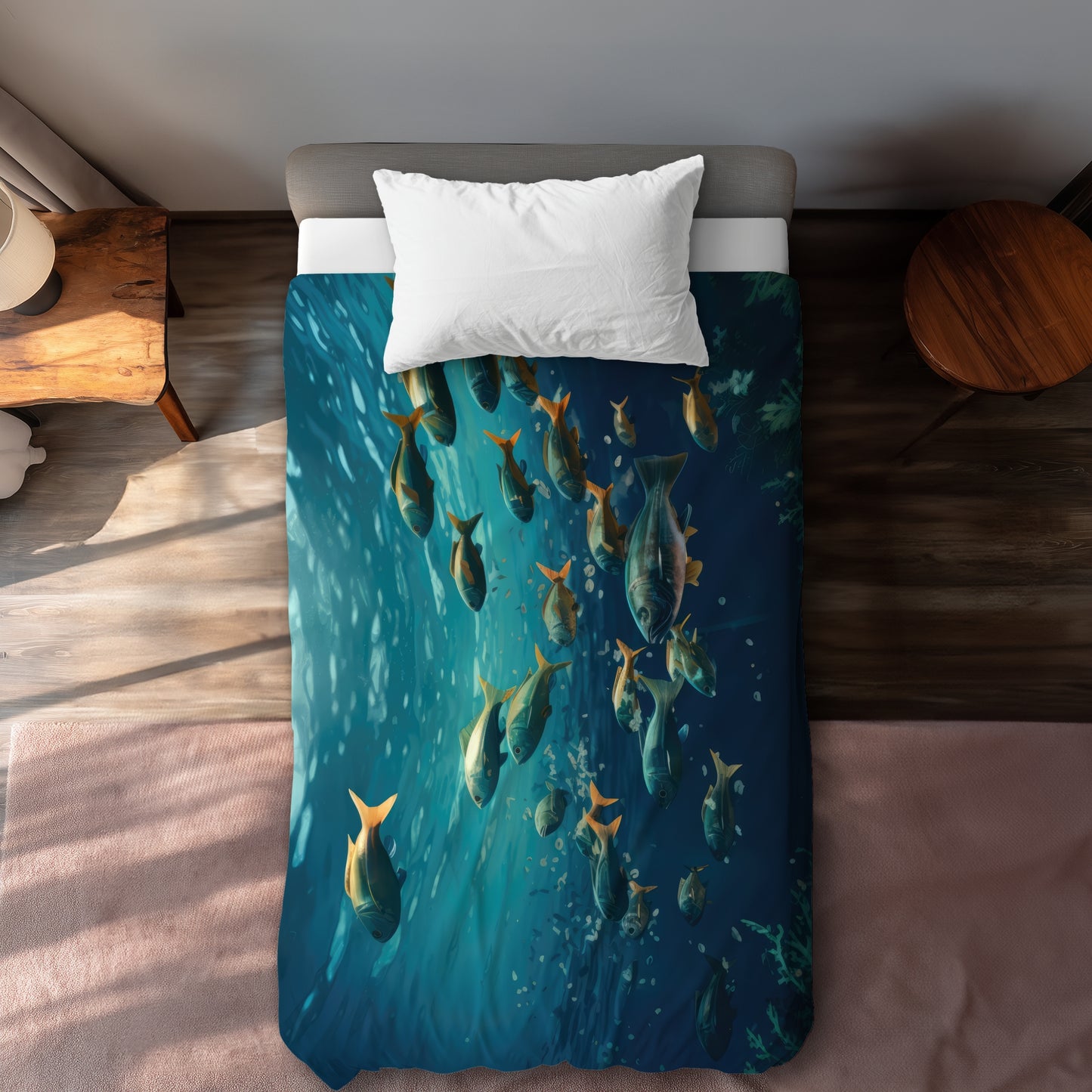 Shallow Swim Blue Duvet Cover | Stylish Home Decor Essentials