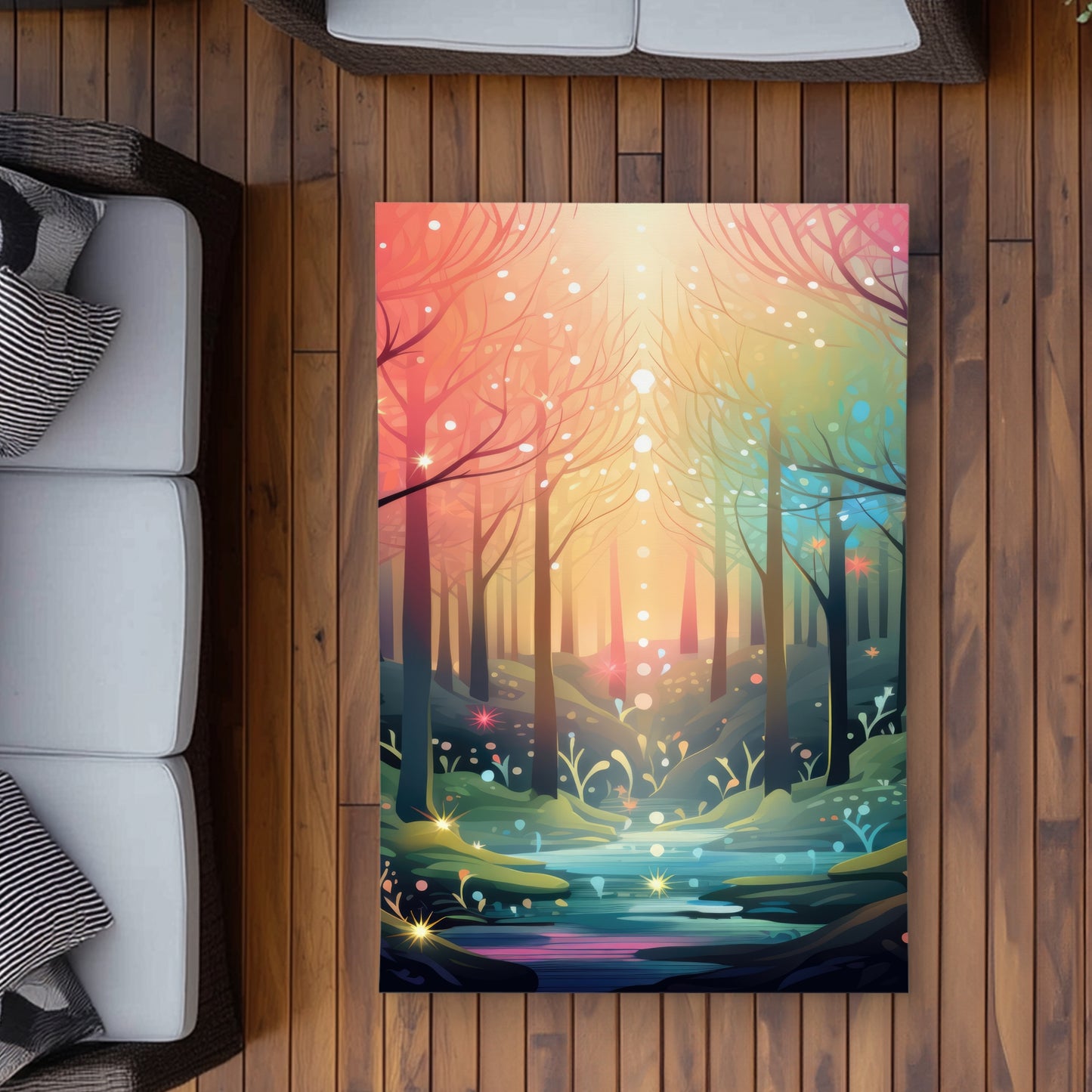 Magical Forest Outdoor Area Rug - Green Home Decor Accent