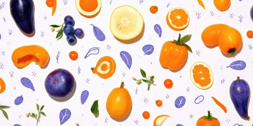 Orange and purple - Desk Mat