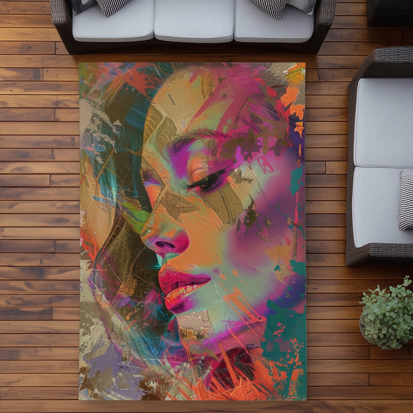 Grunge Look Outdoor Area Rug | Stylish Home Decor Accent