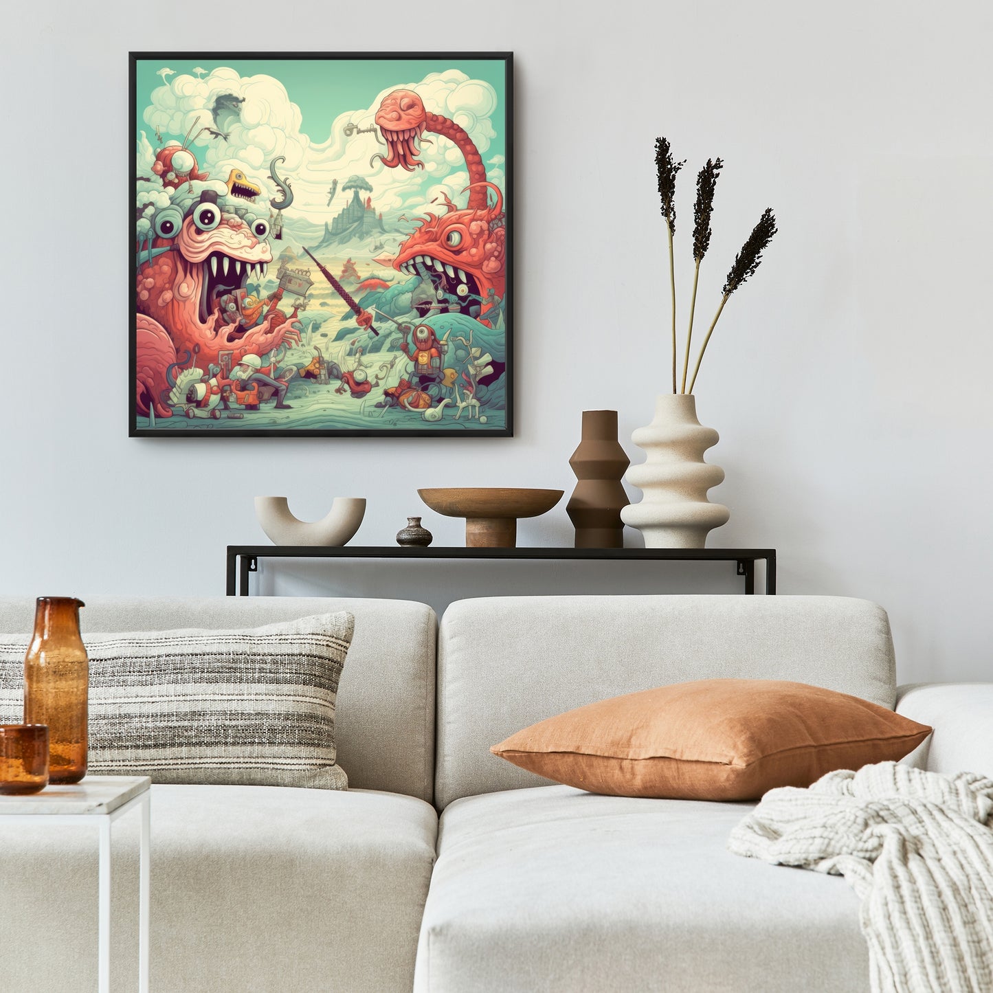 Day of Reckoning - Blue Framed Canvas for Home Decor