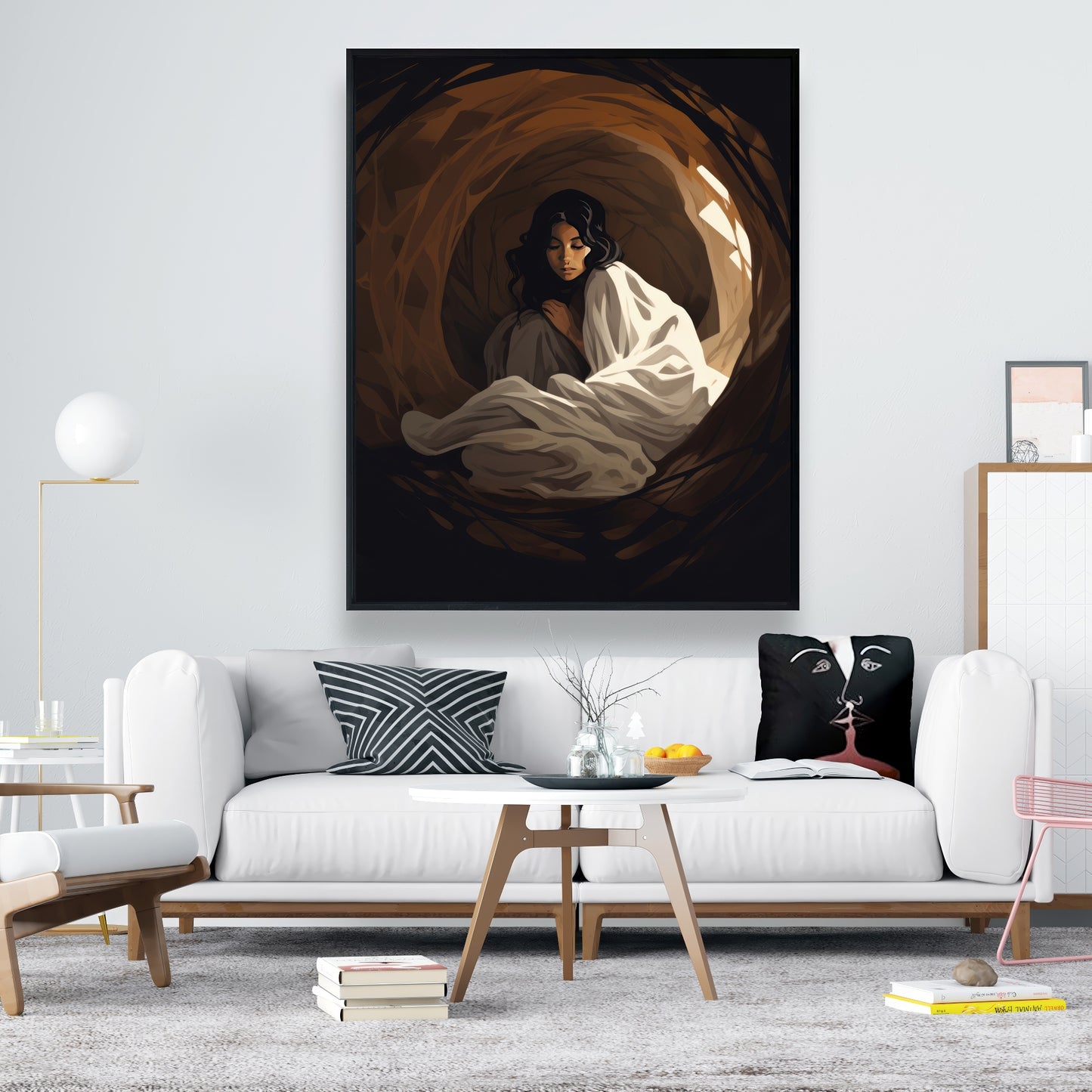 Warm embrace - Framed Canvas - Print on demand