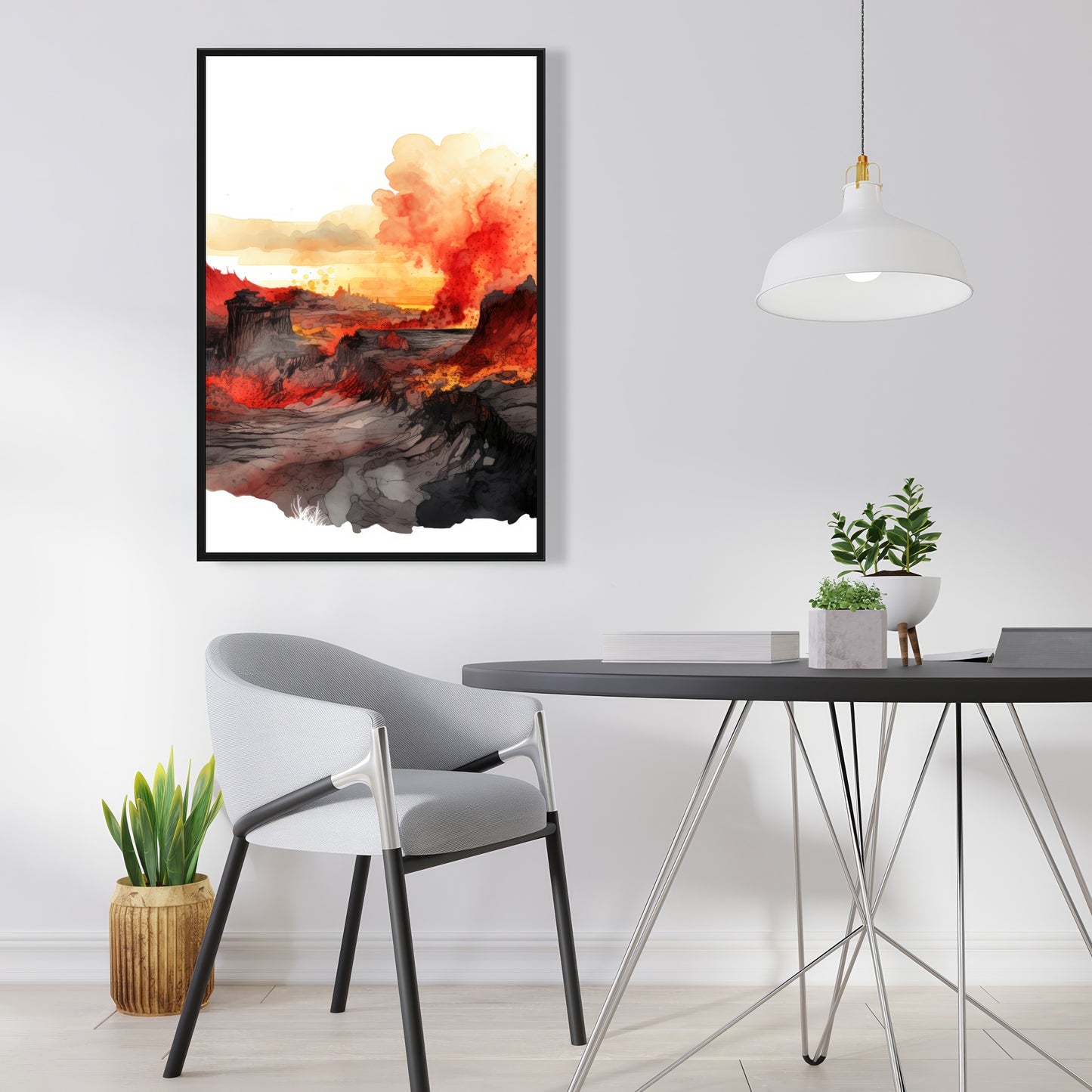 Minimalist Flow - White Framed Canvas for Home Decor