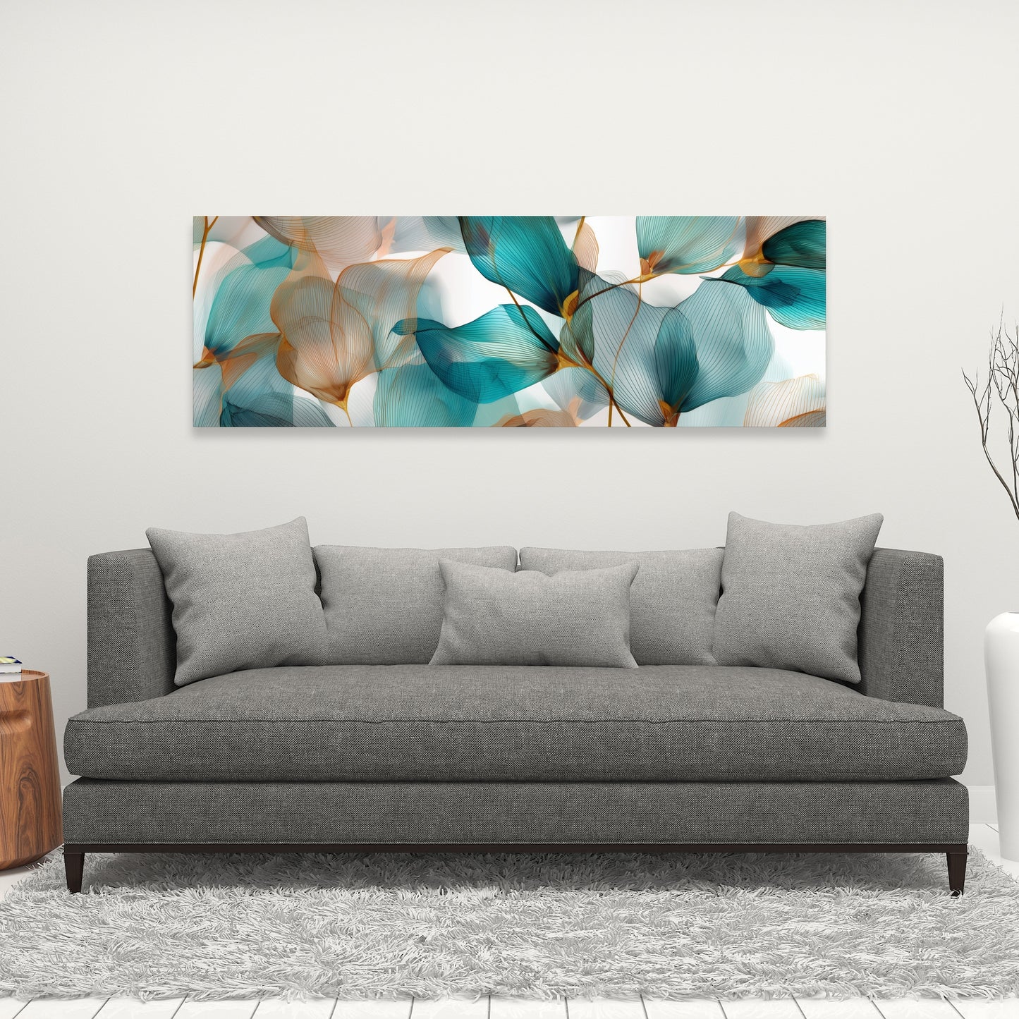 Teal and brown - 32"x32" Canvas