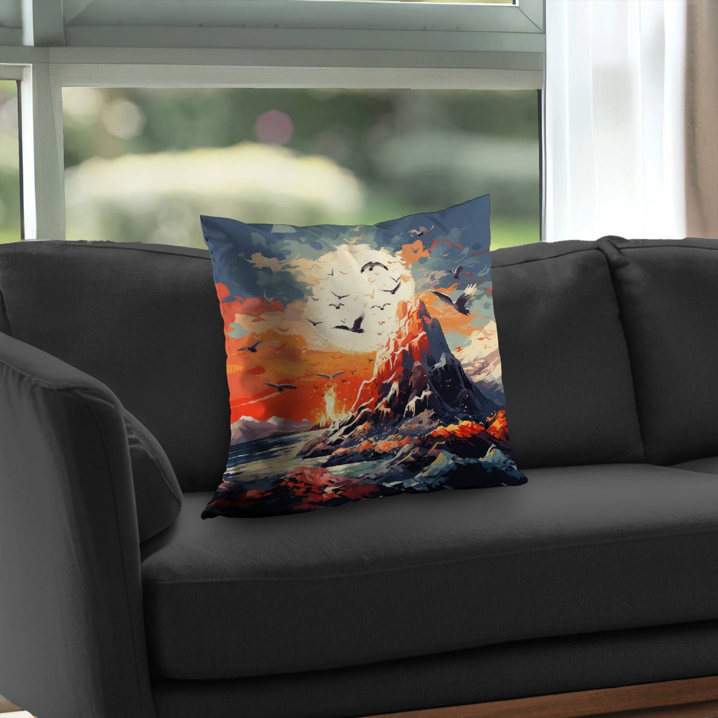 Towards Danger Gray Poly Twill Throw Pillow for Home Decor