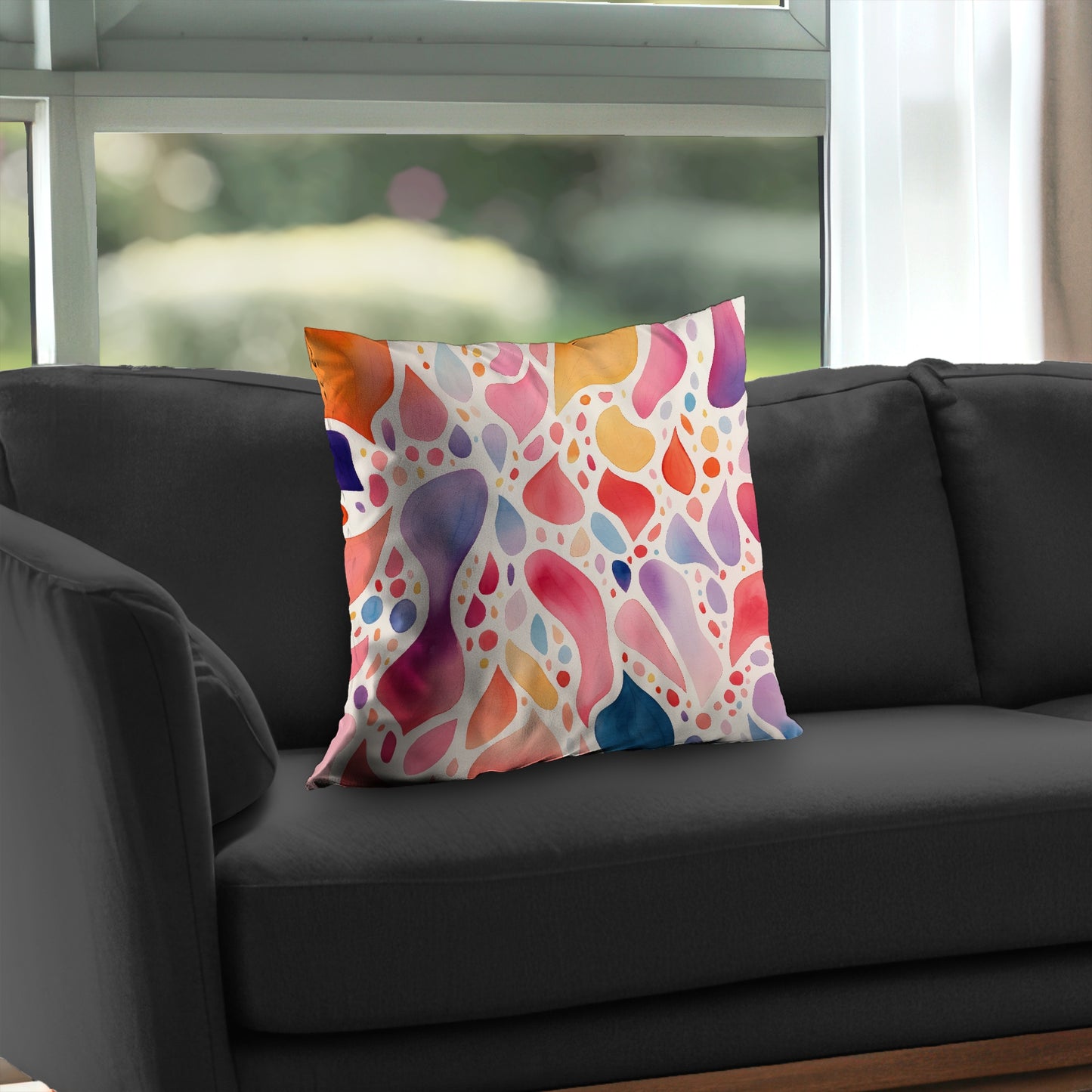 Splotches Orange Poly Twill Throw Pillow Insert for Home Decor