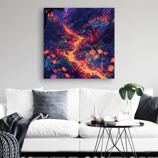 Burning Flowers - Pink Canvas Art for Home Decor | Stylish Decor