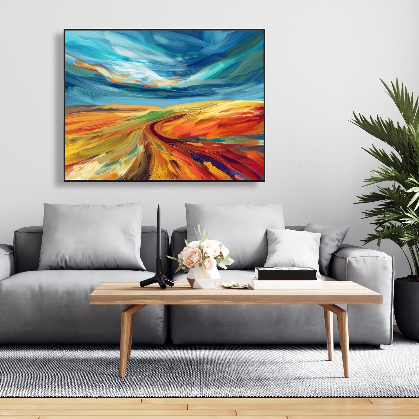 Land flow - 36"x36" Framed canvas