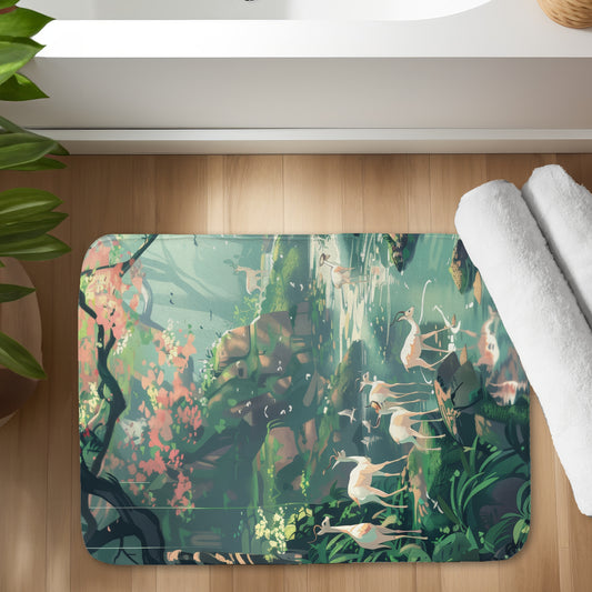 Sipping White Bath Mat for Home Decor - Soft and Stylish