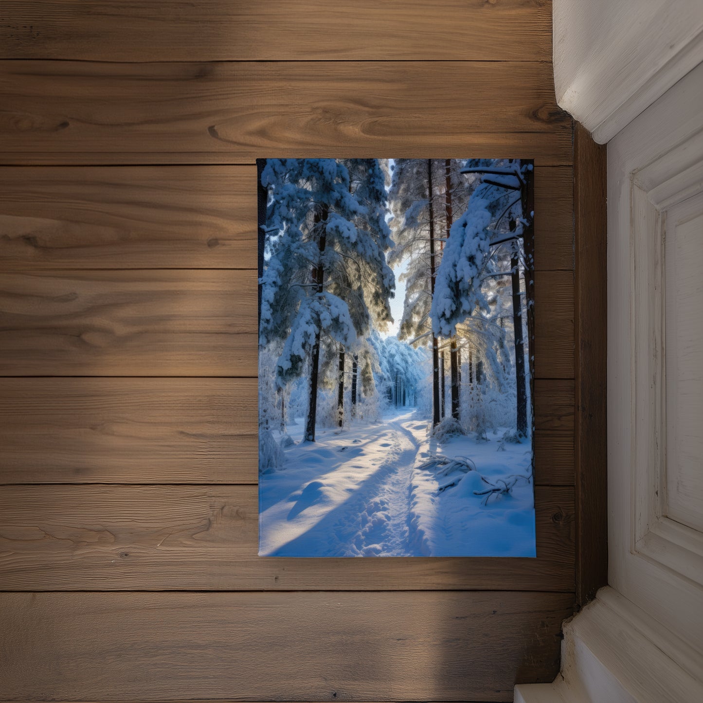 Snowy Path White Indoor Outdoor Door Mat | Home Decor