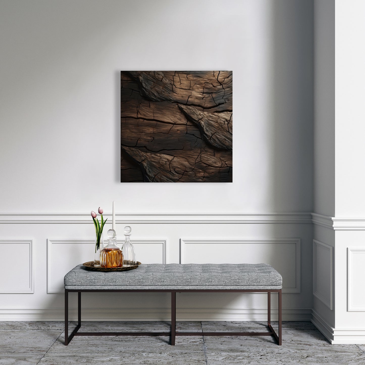 Brown wood - 32"x32" Canvas