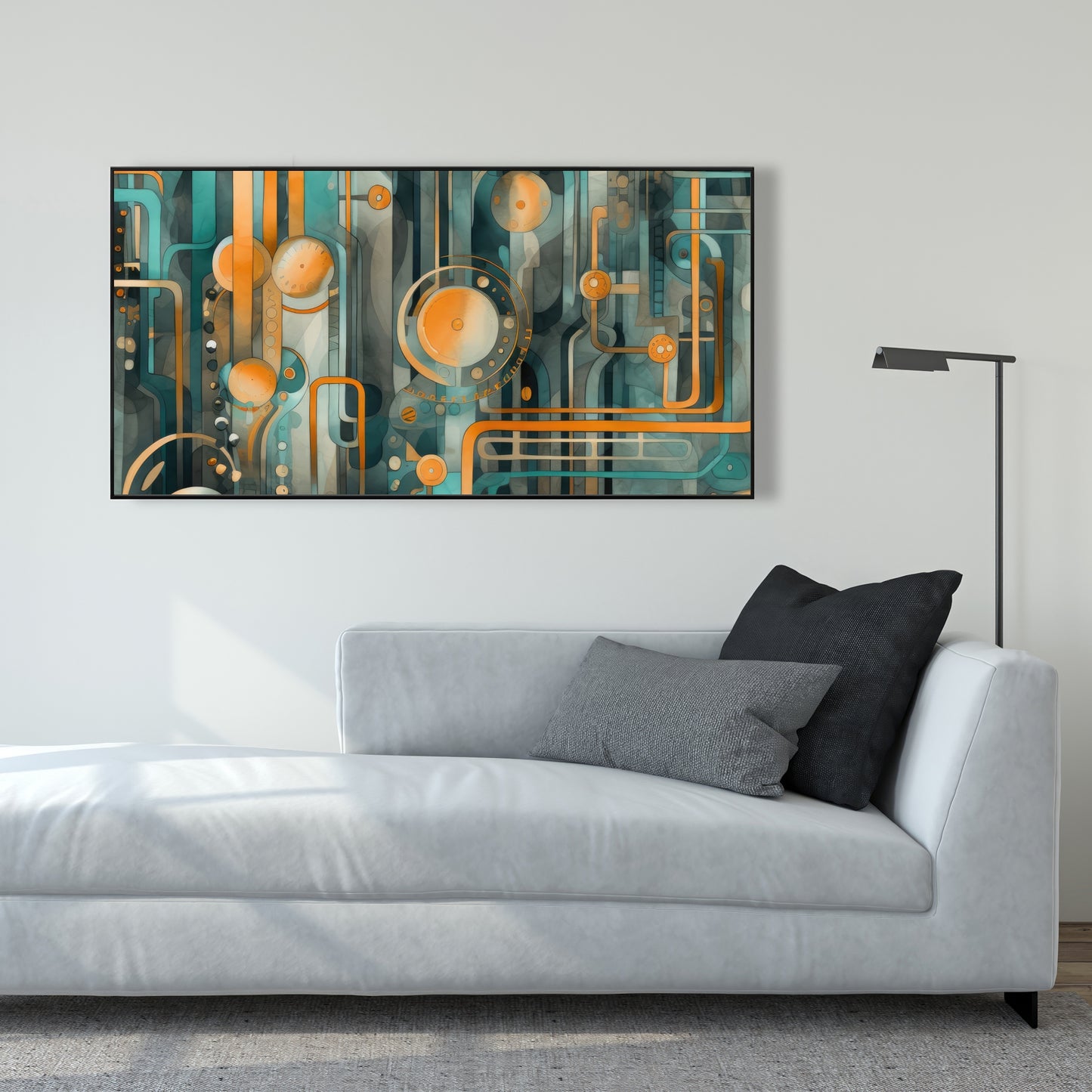 Astrological machinery - Framed Canvas - Print on demand