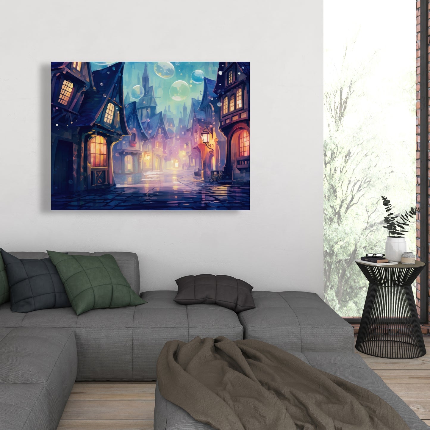 Bubble ville - 32"x32" Canvas