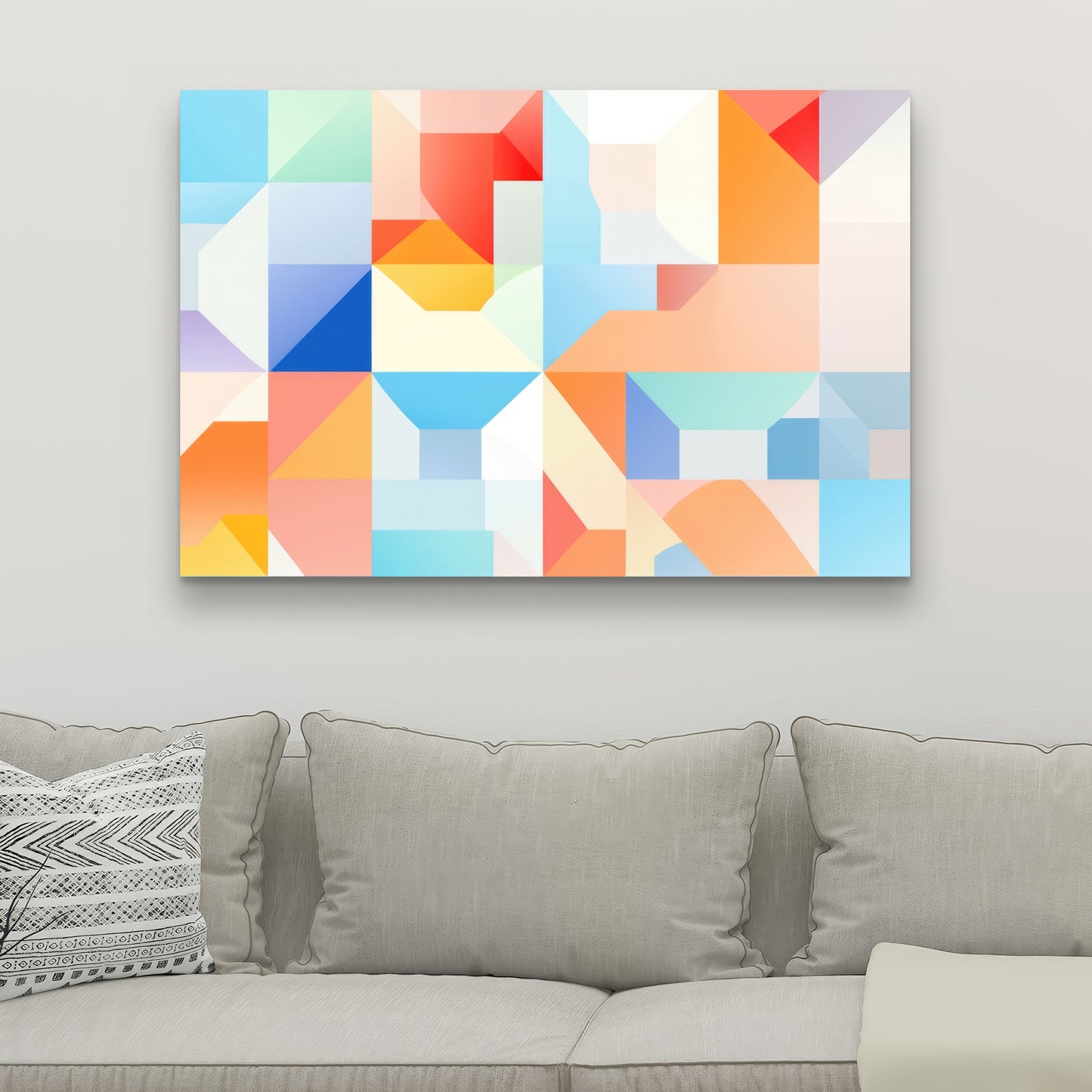 Geometric Cadence - Orange Canvas Art for Home Decor