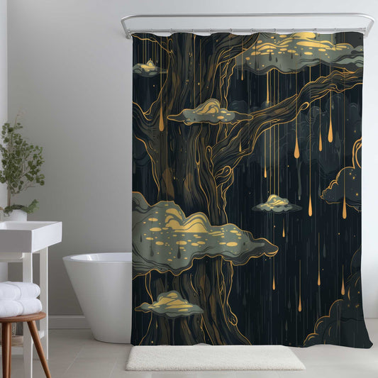 Rideau de Douche Glissant - Décoration Élégante pour la Salle de Bain