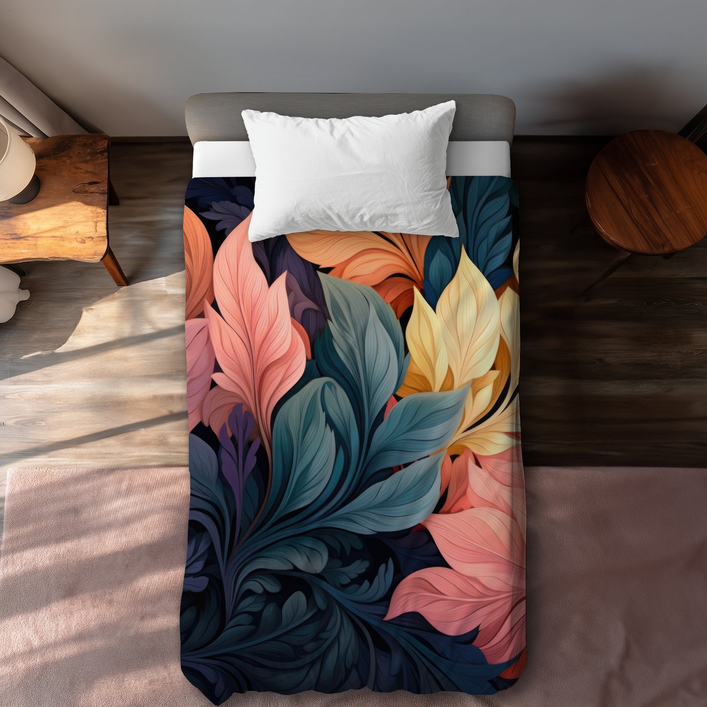 Pastel Bloom Blue Duvet Cover - Stylish Home Decor Accent