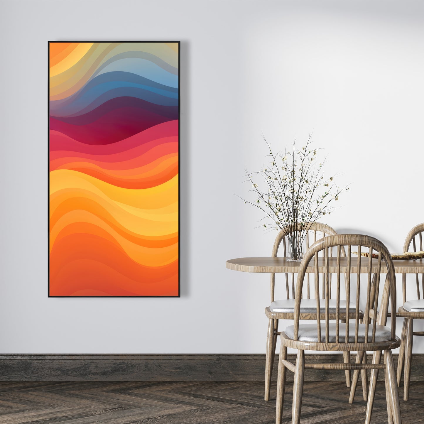 Cloudy Sky - Blue Framed Canvas for Home Decor | Wall Art